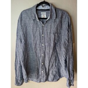 Panama Jack 100% Linen Blue Button Down‎ size XL